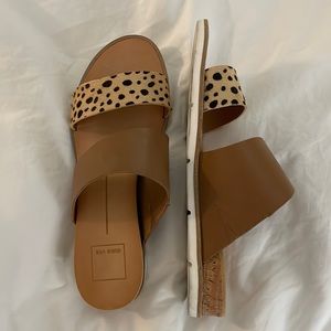Dolce Vita Vala Sandals Size 7.5 Leopard Print Calf Hair
